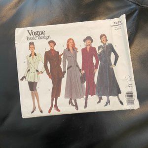 Vogue 1237 Sewing Pattern Womens Dress Top Skirt Sizes18 20 22 Basic Design